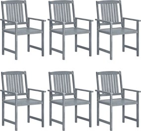 vidaXL Cadeiras de jardim 6 pcs madeira de acácia maciça cinzento