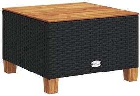 7 pcs conjunto de sofás p/ jardim c/ almofadões vime PE preto