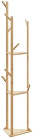 Cabide com ganchos e prateleiras 39x33x166 cm bambu