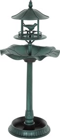 Bebedouro para pássaros e Floreira 3 em 1 Ø 50 x 113 cm, em polipropileno verde-acinzentado
