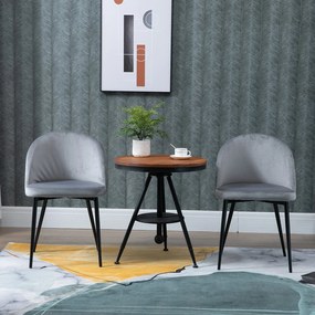 Conjunto de 2 cadeiras de jantar modernas estofadas 49x50 x 77cm Cinza