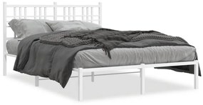 vidaXL Estrutura de cama com cabeceira 120x190 cm metal branco