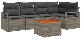 Conjunto de Sofá de Jardim 6 pcs Cinzeto Grande
