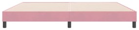 Estrutura de cama com colchão 180x220 cm veludo rosa