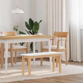 Banco 90 cm madeira seringueira maciça branco