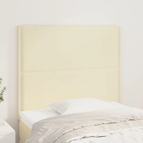 vidaXL Cabeceira de cama 2 pcs couro artificial 90x5x78/88 cm creme