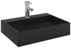Lavatório 50x38x11 cm mineral/mármore fundido mate preto