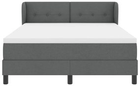 Cama Box Spring com Colchão VidaXL Cinza Escuro 160x200 cm Tecido
