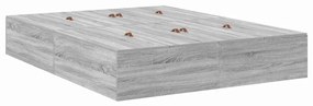 Estrado de cama com arrumação cinza Sonoma 135 x 190 cm