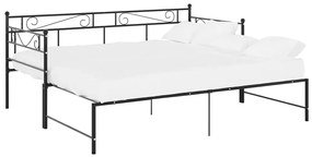 Estrutura sofá-cama de puxar 90x200 cm metal preto