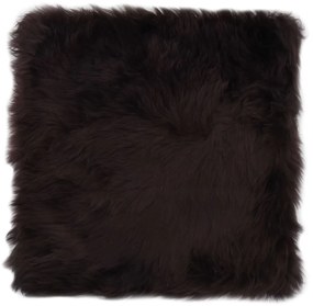 Almofadas p/ cadeira 2 pcs 40x40cm pele carneiro castanho