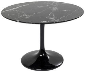 Mesa de Jantar Redonda TUL com Base em Fibra de Vidro Preta e Tampo em