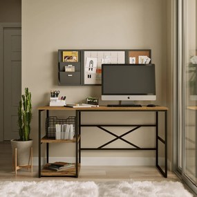 Secretária de Estudo "Boston" – Pinho Atlântico, 140x60x75 cm, Design