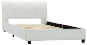 Estrutura de cama 100x200 cm couro artificial branco