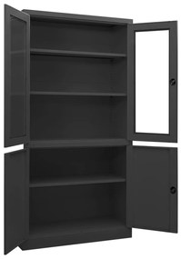 Armário de escritório 90x40x180 cm aço antracite