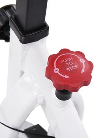 Bicicleta de treino c/ sensores de pulso branco e vermelho