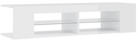 Móvel de TV com luzes LED 135x39x30 cm branco brilhante