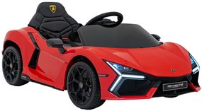 Carro elétrico para Crianças Lamborghini Revuelto 12V 4x4 Rodas Espuma EVA, Assento couro ecológico Vermelho
