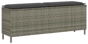 Banco de jardim com almofadão 110x30x40,5 cm vime PE cinzento