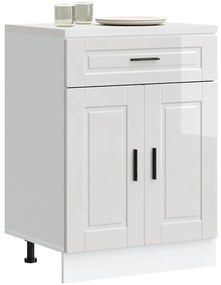 vidaXL Armário base cozinha Porto derivados madeira branco brilhante