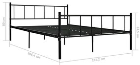 Estrutura de cama 180x200 cm metal preto