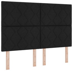 Cabeceira Design de Blocos de Diamante Preta 140 cm Tecido