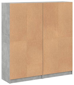 Estante c/ portas 136x37x142 cm derivados madeira cinza cimento