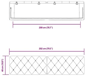 Almofadão de cabeceira 200 cm veludo cinzento-escuro