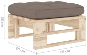 Otomana de paletes para jardim pinho impregnado