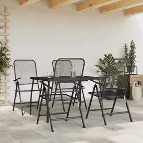 vidaXL 5 pcs conjunto de jantar para jardim rede de metal antracite