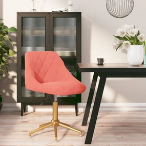 vidaXL Cadeira de jantar giratória veludo rosa