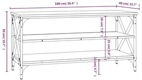 Móvel de TV 100x40x50 cm derivados de madeira cinzento sonoma