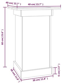 Suporte de vasos 40x40x60 cm madeira de pinho maciça branco