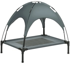 PawHut Cama Portátil Elevada Animais Toldo Removível Tecido Respirável Interior Exterior Confortável 76x61x76 cm | Aosom Portugal