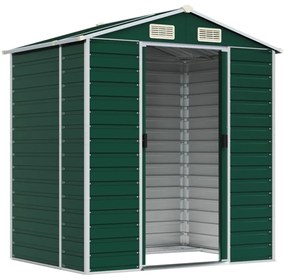 Abrigo de jardim 191x130x198 cm aço galvanizado verde