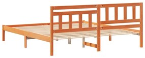Estrutura da Cama com cabeceira Castanho-mel 180 x 200 cm