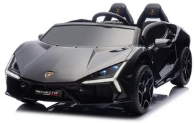 Carro elétrico para Crianças 2 Lugares Lamborghini Revuelto XL 24V 4x4 Rodas Espuma EVA, Assento Couro ecológico Preto