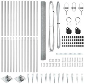 Cerca de Fio Soldado com 13 Postes Spike 1.6x25 m Aço Galvanizado