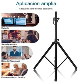 Tripé de colunas dobrável Suporte de áudio profissional Altura ajustável 97-183 cm Carga máxima 50kg