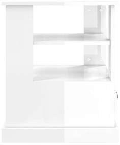 Mesa de apoio 50x50x60 cm derivados de madeira branco brilhante