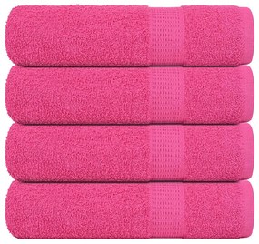 Toalhas de mãos 4 pcs 50x100 cm 360 gsm 100% algodão rosa