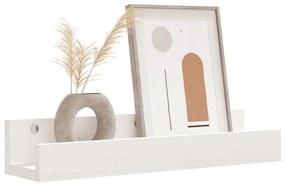 Prateleiras de parede 2 pcs 50x12x9 cm pinho maciço branco