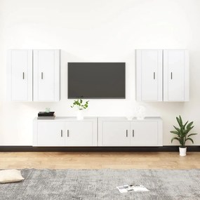 vidaXL Conjunto móveis de TV 6 pcs madeira processada branco