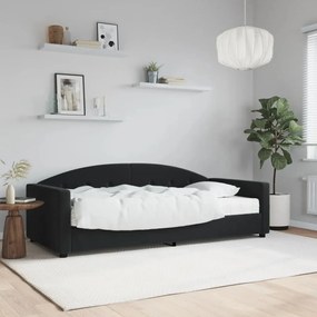vidaXL Sofá-cama com colchão 90x200 cm veludo preto