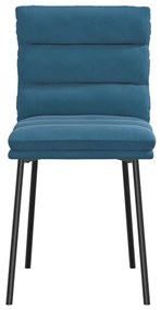 Cadeiras de jantar 4 pcs veludo azul