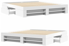 Estrutura de cama 200x200 cm derivados de madeira branco