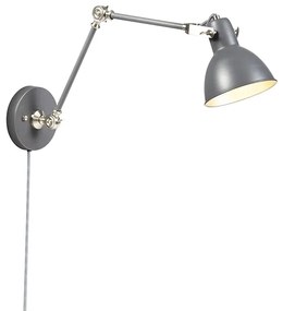 Candeeiro de parede industrial cinzento ajustável - Dazzle Design,Moderno