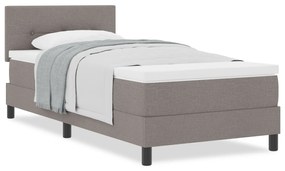 Cama box com colchão taupe 100x200 cm tecido