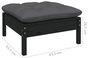 7 pcs conjunto lounge de jardim c/ almofadões pinho maciço