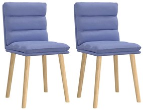 Cadeiras de jantar 2 pcs Jeans Tecido Azul